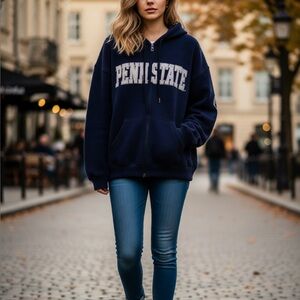 Penn State University embroidered zip up hoodie unisex size XL